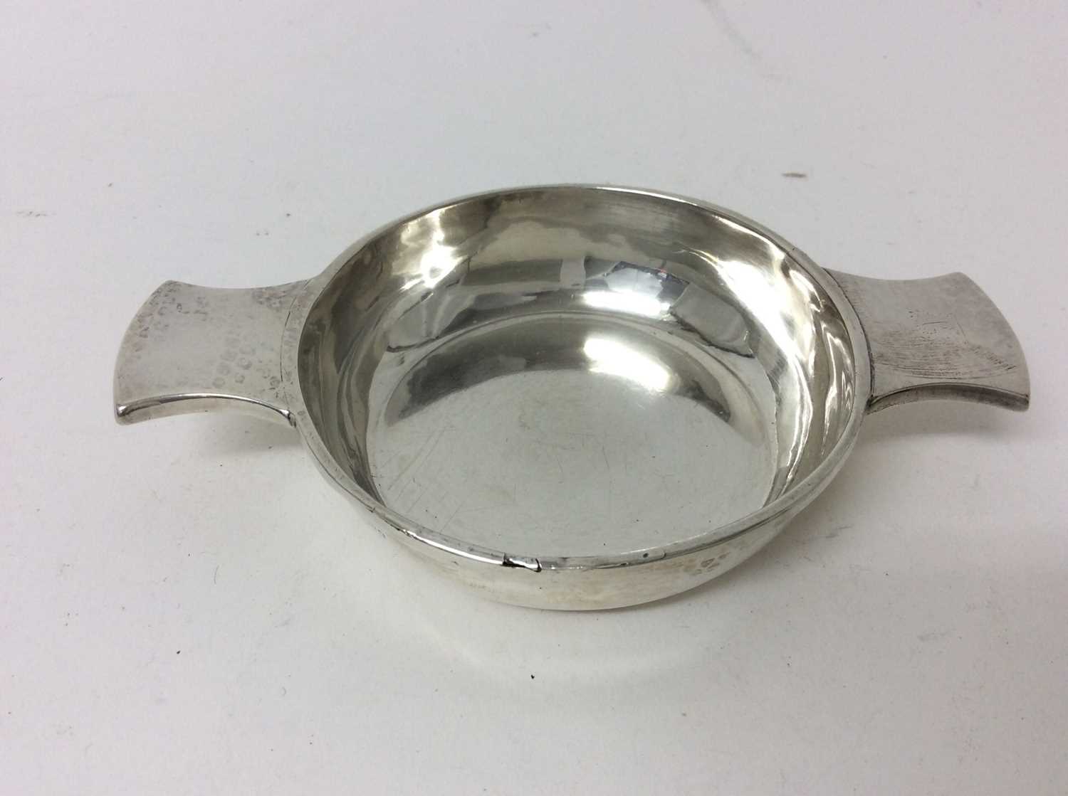 Lot 215 - Silver two handled quache