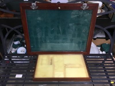 Lot 235 - Mahogany glazed table top display case for medals, together with another display case