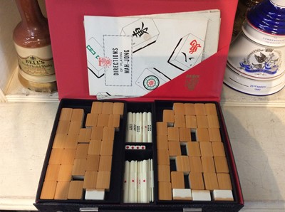 Lot 240 - Vintage Mah Jong set in case, and other toys including Matchbox, Corgi and MacDonalds