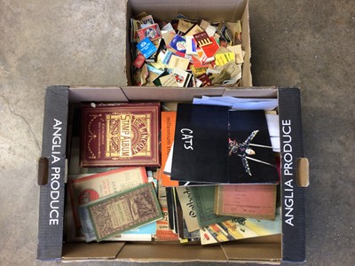 Lot 242 - Collection of ephemera, to include a Cats programme, Ordnance Survey maps, stamp album, cigarette cards, WW2 booklets, matchbox covers, etc