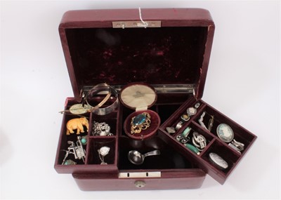Lot 97 - Victorian jewellery box containing silver and other jewellery