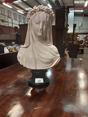 Lot 295 - Italian bust of a lady wearing a veil