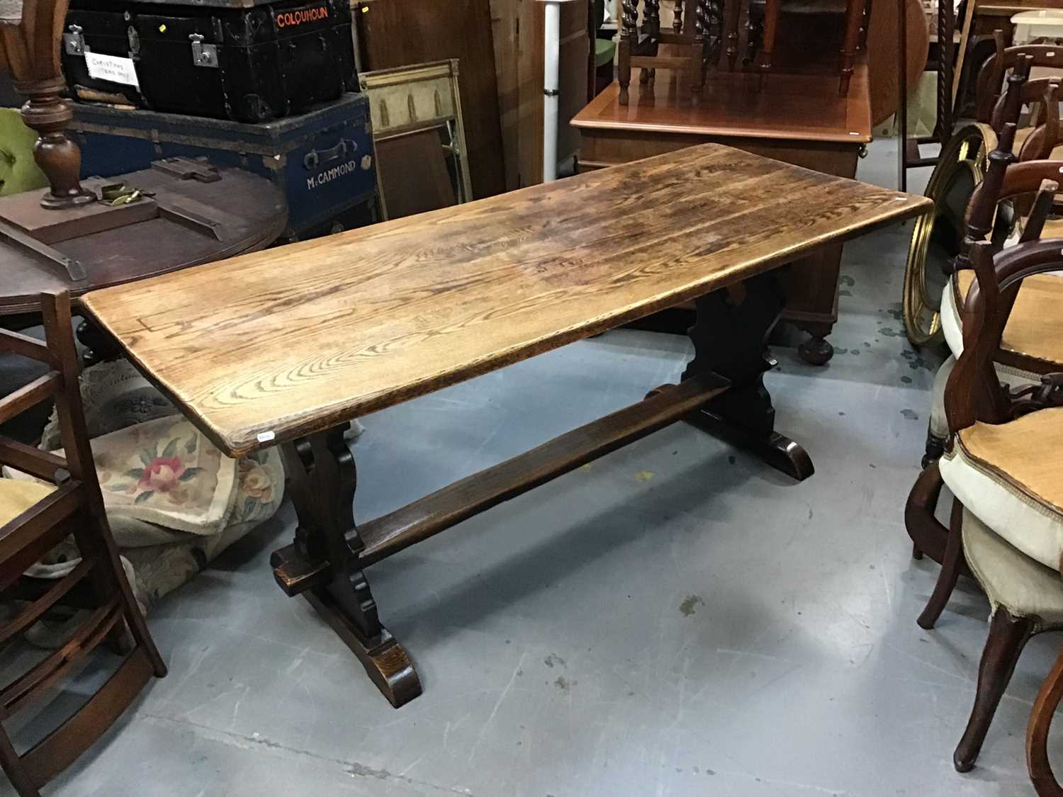 Lot 170 - 17th century style oak refectory table