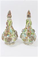 Lot 306 - Pair Victorian Coalbrookdale-type vases and...