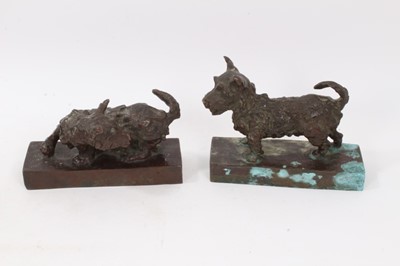 Lot 272 - Edith Parsons (1878-1956) pair of bronze terrier book ends