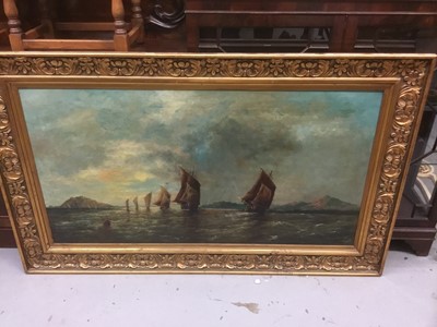 Lot 220 - J. S. Nazer (late 19th century), oil on canvas shipping scene signed and dated 1898