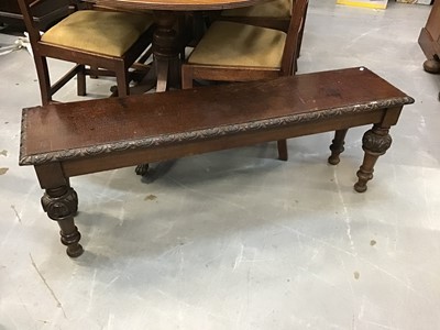 Lot 913 - Victorian carved oak window seat