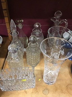 Lot 557 - Cut glass vases and decanters