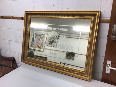 Lot 305 - Gilt framed bar mirror with French advertising