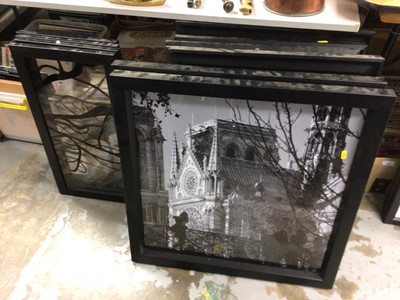 Lot 308 - Collection of framed decorative pictures, including black and white photographs, French costumes, etc