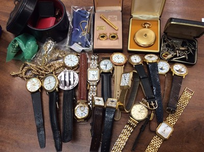 Lot 711 - Group various wristwatches, cufflinks etc