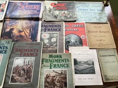 Lot 226 - Mixed group of ephemera to include items of Second World War interest, Bruce Bairnsfather Fragments of France, Chester Historical Pageant 1910, three albums of Players cigarette cards, 1939 newspap...