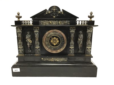 Lot 1877 - Antique slate clock