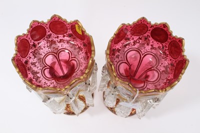 Lot 1 - Fine pair of Bohemian glass lustres