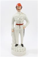 Lot 320 - Large Victorian Staffordshire military figure...