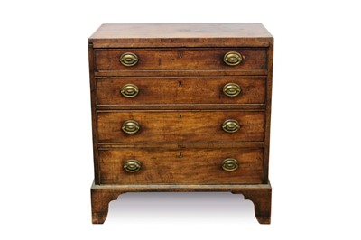 Lot 774 - George III mahogany chest of four drawers.