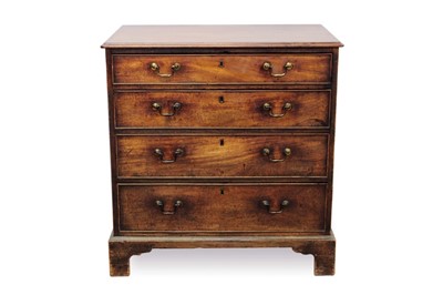 Lot 773 - Early George III mahogany chest of four graduated drawers.