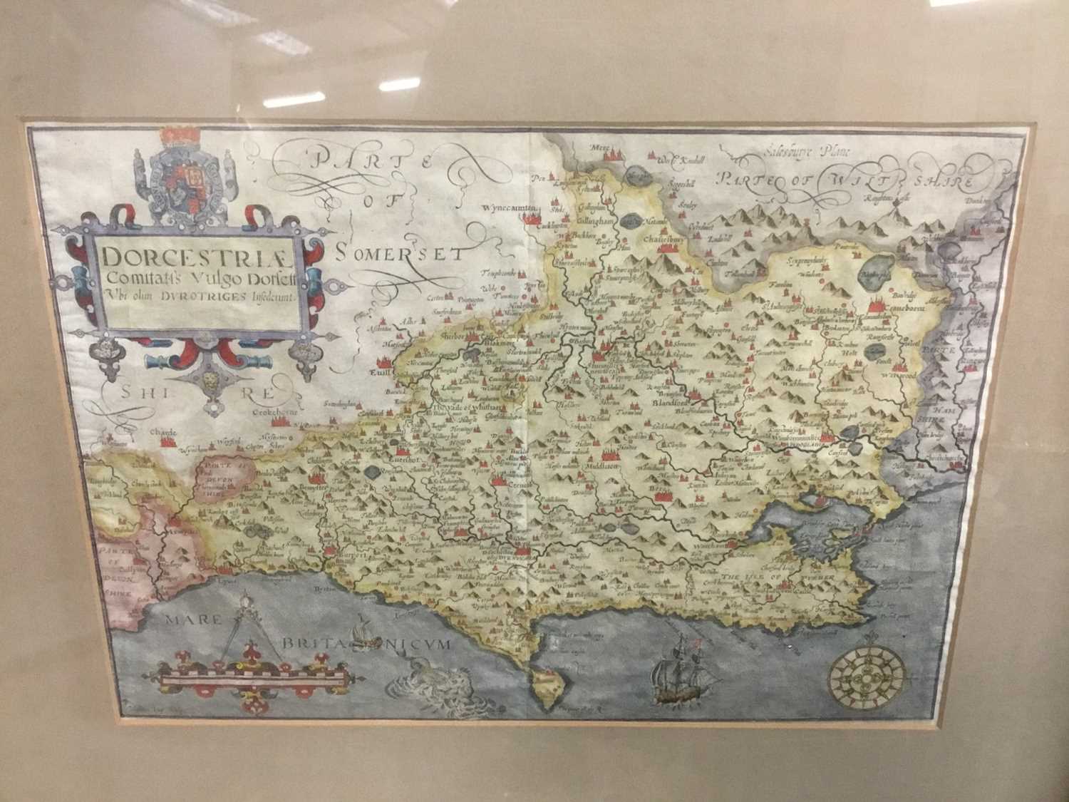 Lot 229 - Saxton Kipp 17th century map of Dorset