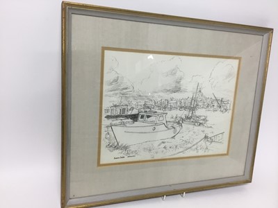 Lot 336 - Andrew Dodds, pen and ink Wivenhoe