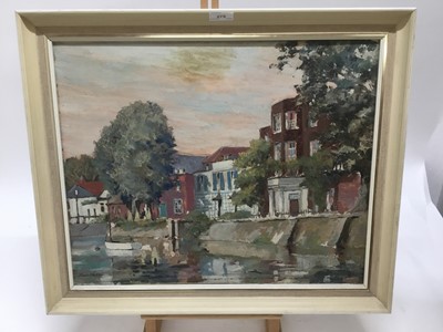 Lot 275 - Frank Belcher (1905-1959) oil on board, Thames scene