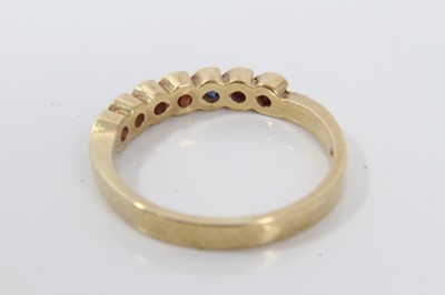 Lot 74 - 18ct gold diamond and sapphire seven stone half eternity ring