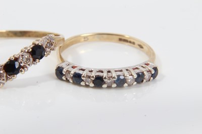 Lot 76 - Five 9ct gold diamond and gem set dress rings