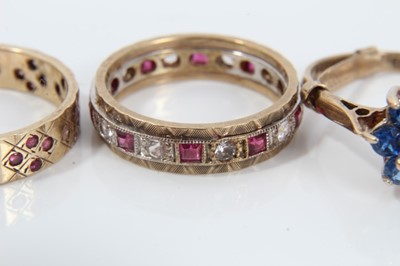 Lot 77 - Five 9ct gold gem set dress rings