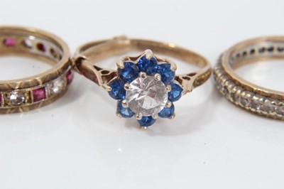 Lot 77 - Five 9ct gold gem set dress rings