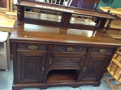 Lot 934 - Edwardian Maple & Co. carved walnut sideboard