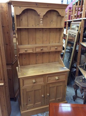 Lot 937 - Pine two height dresser with draws and cupboards below