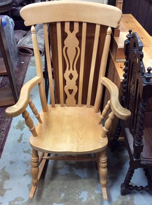 Lot 942 - Two pine rocking chairs