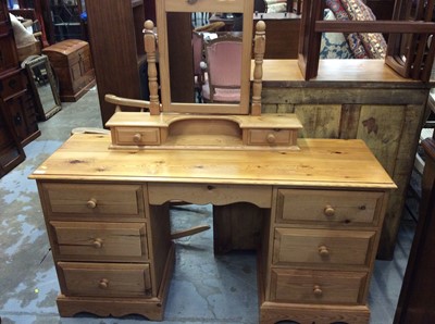 Lot 948 - Pine dressing table with associated mirror