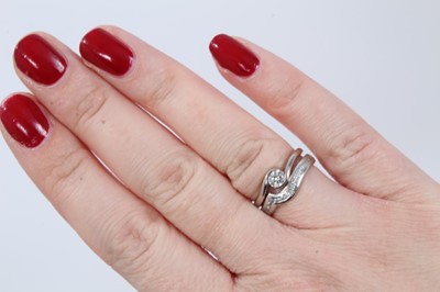 Lot 99 - Diamond single stone ring and half eternity ring