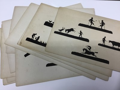 Lot 327 - Ten boards of 19th Century hand cut silhouettes