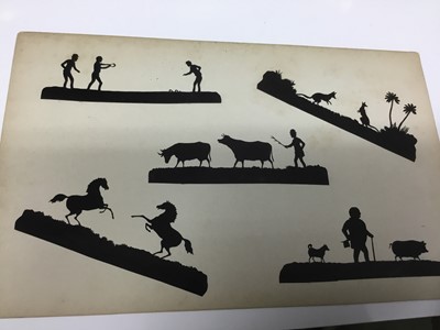 Lot 327 - Ten boards of 19th Century hand cut silhouettes