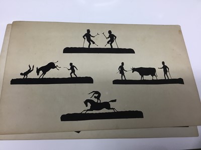 Lot 327 - Ten boards of 19th Century hand cut silhouettes