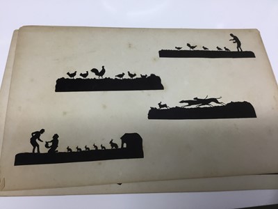 Lot 327 - Ten boards of 19th Century hand cut silhouettes