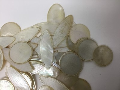 Lot 42 - Collection of 19th century Chinese mother-of-pearl gaming counters