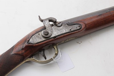Lot 394 - Early 19th Century Percussion sporting gun converted from flintlock
