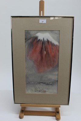 Lot 17 - Pair of pastels by Daphne Reynolds (1918-2002) 'In the shadows of mount fungi' signed in glazed frames 39cm x 20cm, (Reynolds was a founder member of Gainsborough's house print workshop) together w...
