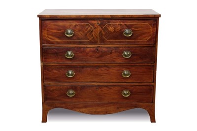 Lot 742 - Regency mahogany secretaire chest of drawers