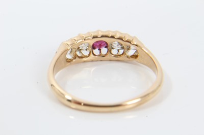 Lot 226 - 18ct gold diamond and ruby five stone ring