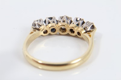 Lot 228 - Diamond and sapphire five stone ring