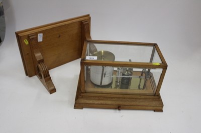 Lot 1870 - Oak cased barograph on wall bracket by Negretti and Zambra