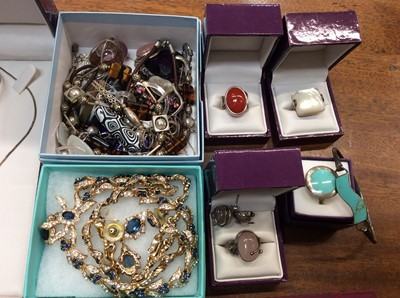 Lot 656 - Quantity of silver jewellery and costume jewellery