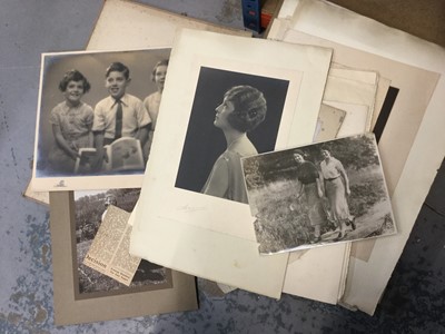 Lot 61 - Good collection of mostly early 20th century portrait photographs by notable photographers, many signed, together with a collection of well known sheet music and similar items