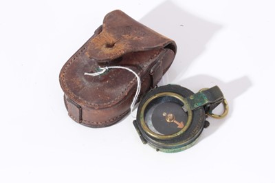 Lot 257 - Two First World War Compasses together with a Second World War Royal Engineers book