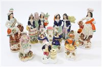 Lot 343 - Collection of eight Victorian Staffordshire...