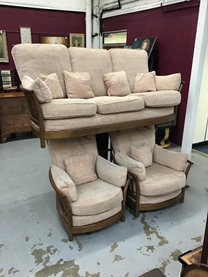 Lot 926 - Three piece Ercol suite