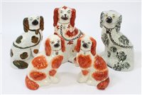 Lot 344 - Pair late Victorian Staffordshire Spaniel...